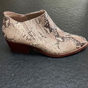 Anthropologie Snakeskin Marion ankle boots size 7.5
